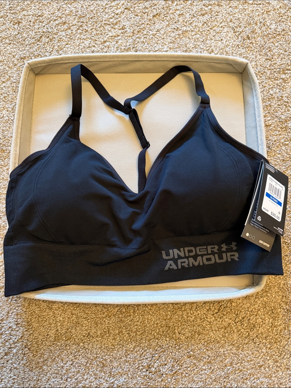 Under Armour Black Seamless Light-Support Sports Bra